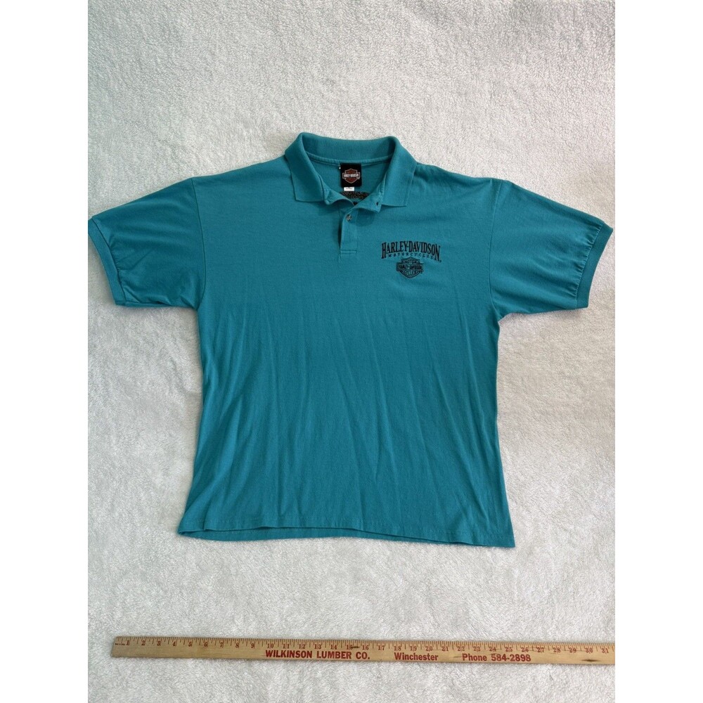 Vintage Y2K Harley Davidson Shallotte NC Biker Polo Shirt - XL